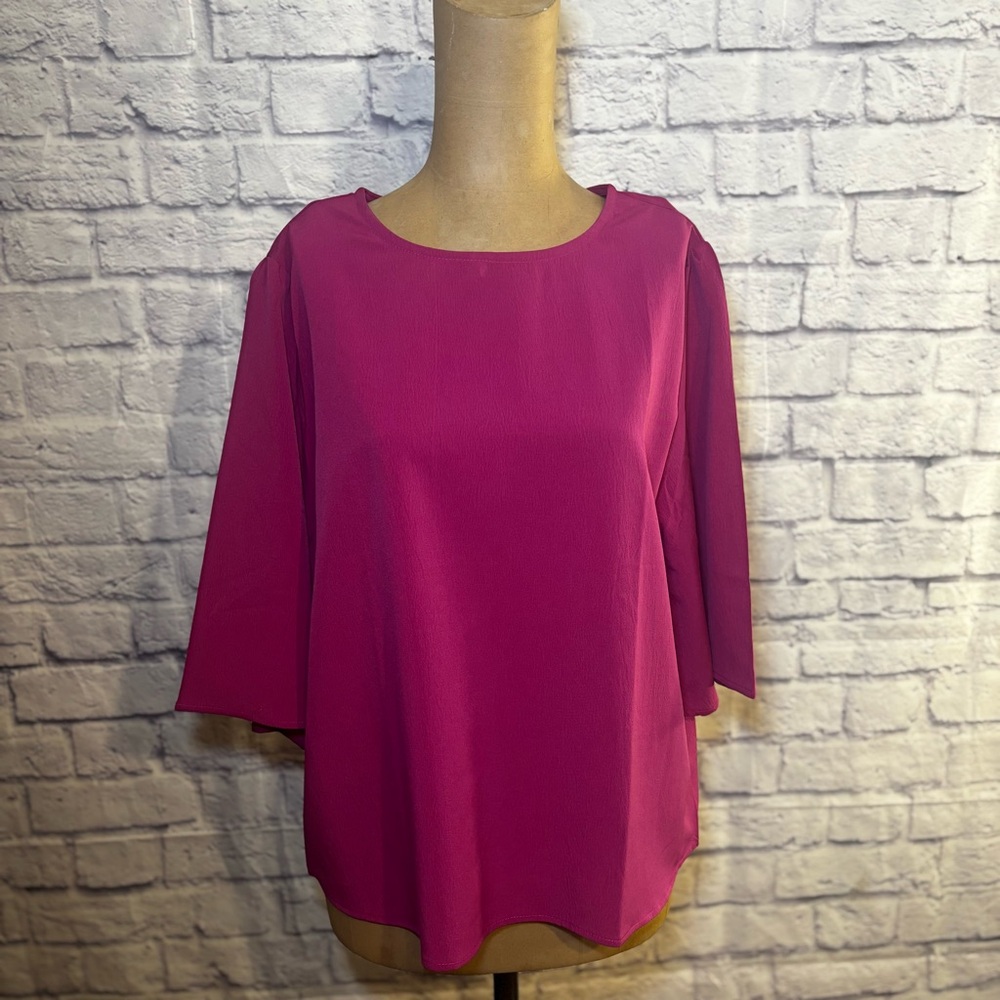 Women's Fuchsia Round-Neck Blouse